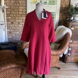 ANTONELLI FIREZE HALSBROOK CACAO RED DRESS LUXURY DESIGNER 50 NEW 14